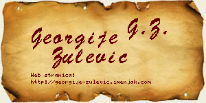 Georgije Zulević vizit kartica